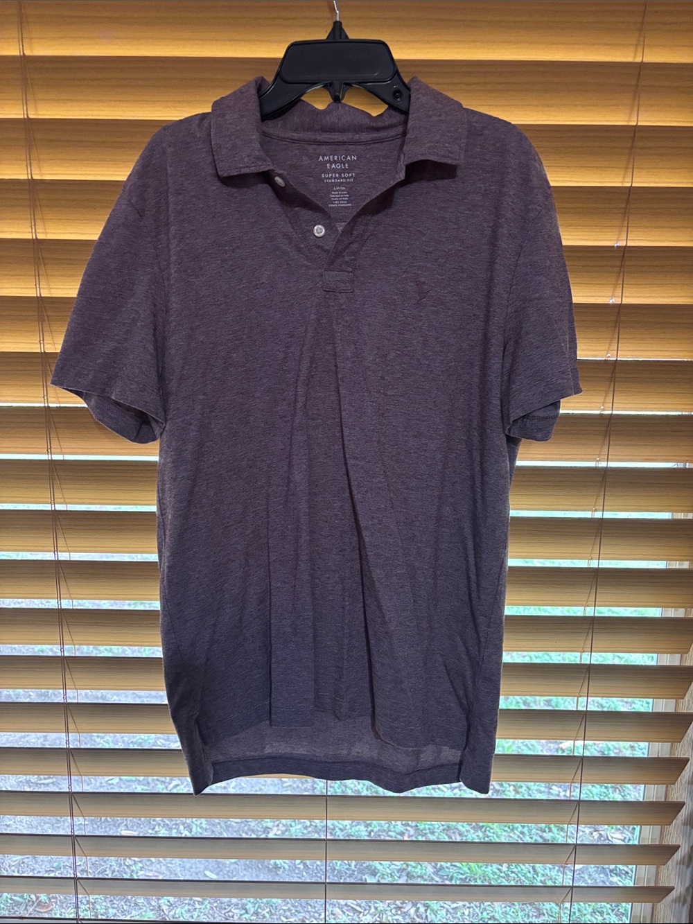 American Eagle Outfitters Men's Heather Plum Polo